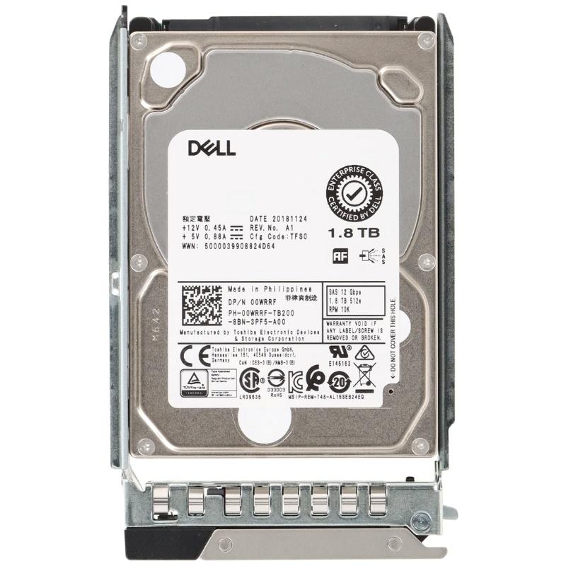 1.8TB Dell Hitachi HUC101818CS4204 2.5" 10K RPM SAS 12Gbps Enterprise Server HDD for PowerEdge R540 R640