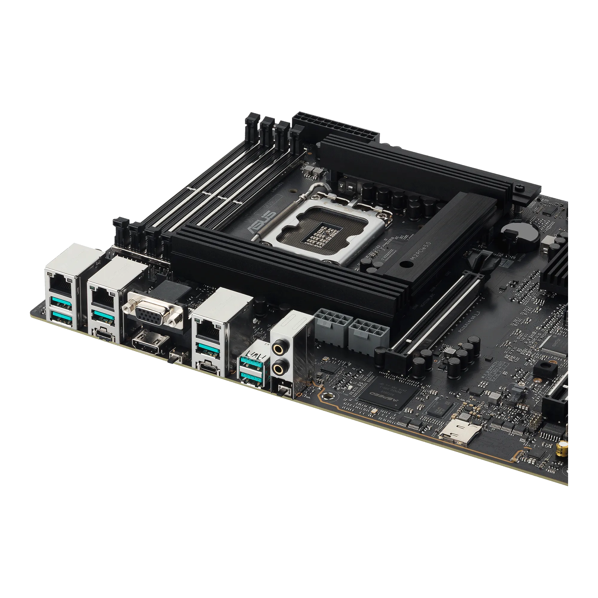 Image 1 for ASUS Motherboard/ATX/LGA1851/4xDIMM/Max.256GB/DDR5/Non-ECC/2xPCIe5x16(x16 or x8)/1xPCIe4x16(x4)/4xM.2/8xSATA/1xHDMI/1xType-C/1xV
