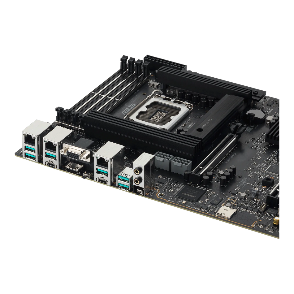 Image 1 for ASUS Motherboard/ATX/LGA1851/4xDIMM/Max.256GB/DDR5/Non-ECC/2xPCIe5x16(x16 or x8)/1xPCIe4x16(x4)/4xM.2/8xSATA/1xHDMI/1xType-C/1xV