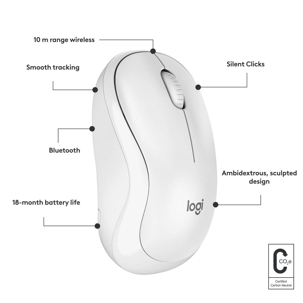 Image 1 for Logitech M240 Silent Off-White Bluetooth Mouse