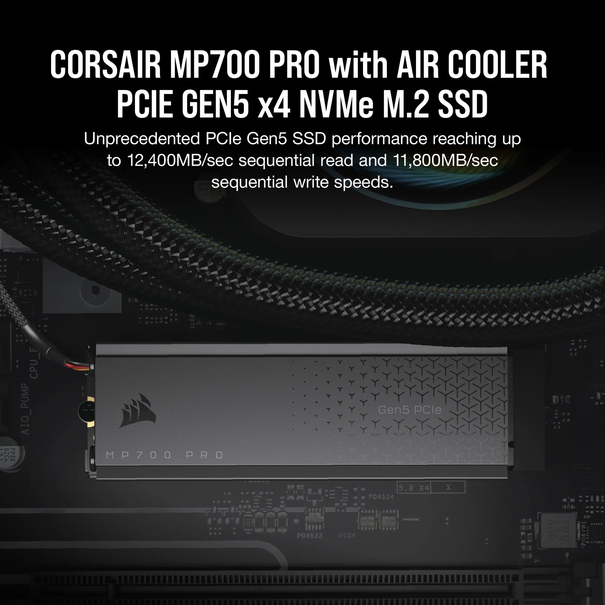 Image 2 for Corsair MP700 PRO 1TB M.2 NVMe Gen5 SSD with Cooler
