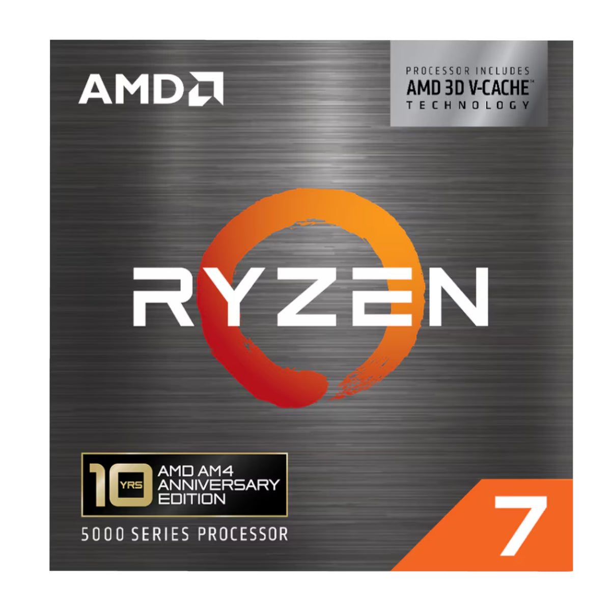 Image 2 for AMD Ryzen 7 5800X3D 8-Core 16-Thread Processor (4.5GHz Boost, 100MB Cache, 105W TDP, AM4 Socket) - Boxed 10th Anniversary Edition, Cooler Not Included