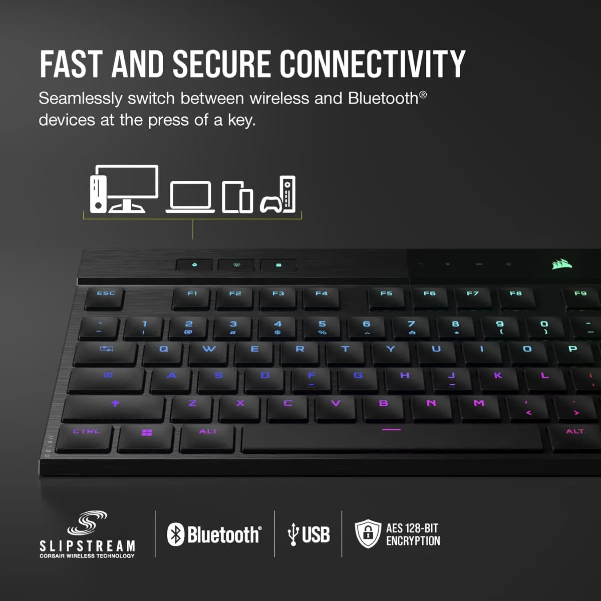 Image 4 for Corsair K100 AIR Wireless RGB Mechanical Keyboard