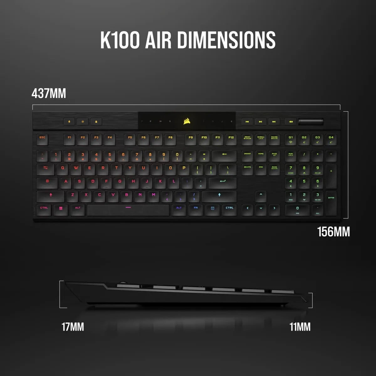 Image 16 for Corsair K100 AIR Wireless RGB Mechanical Keyboard