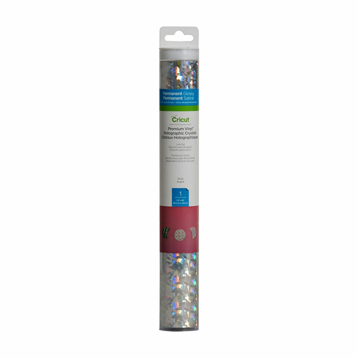 Image 2 for Cricut Premium Vinyl - Holographic Crystals Silver 12" x 48" (1 Sheet)