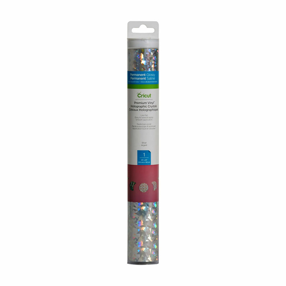 Image 2 for Cricut Premium Vinyl - Holographic Crystals Silver 12" x 48" (1 Sheet)