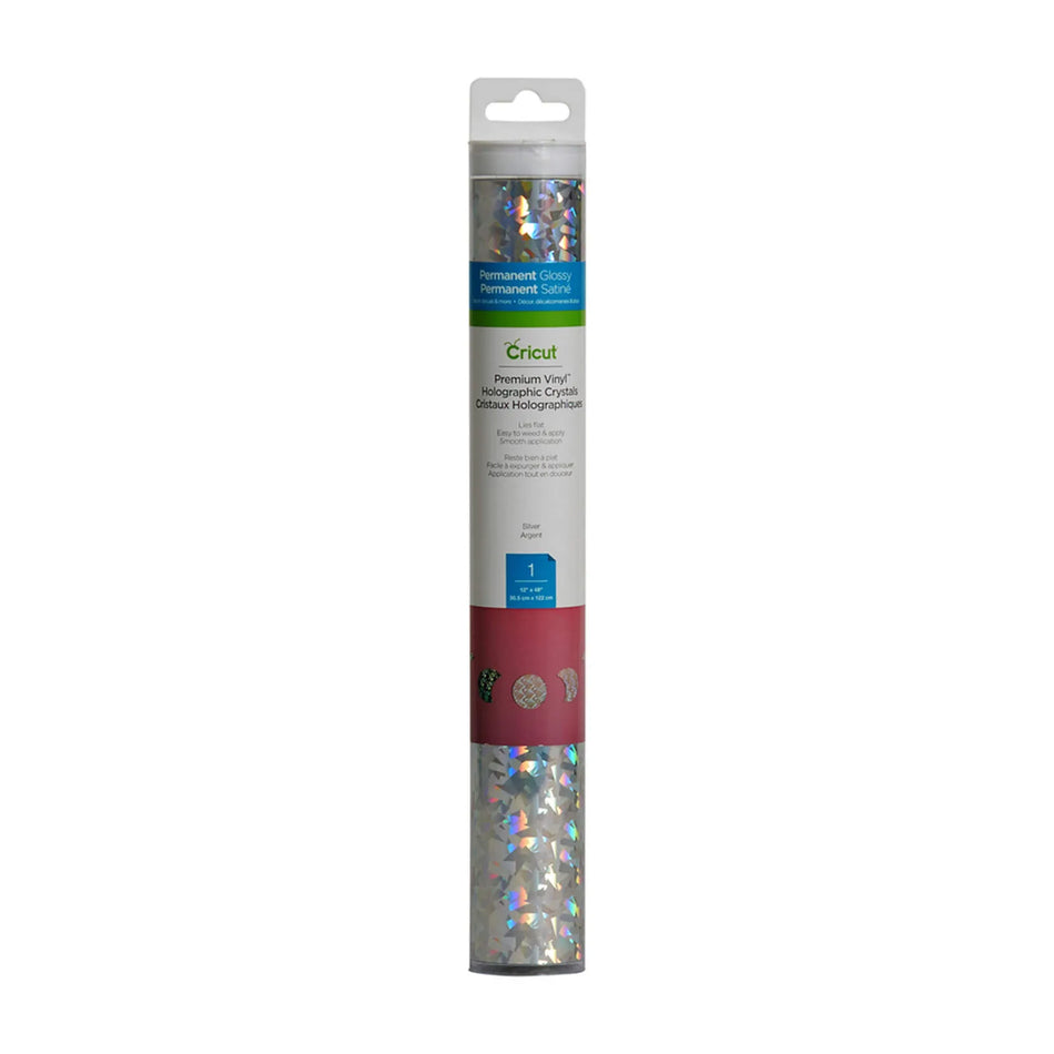 Image 1 for Cricut Premium Vinyl - Holographic Crystals Silver 12" x 48" (1 Sheet)