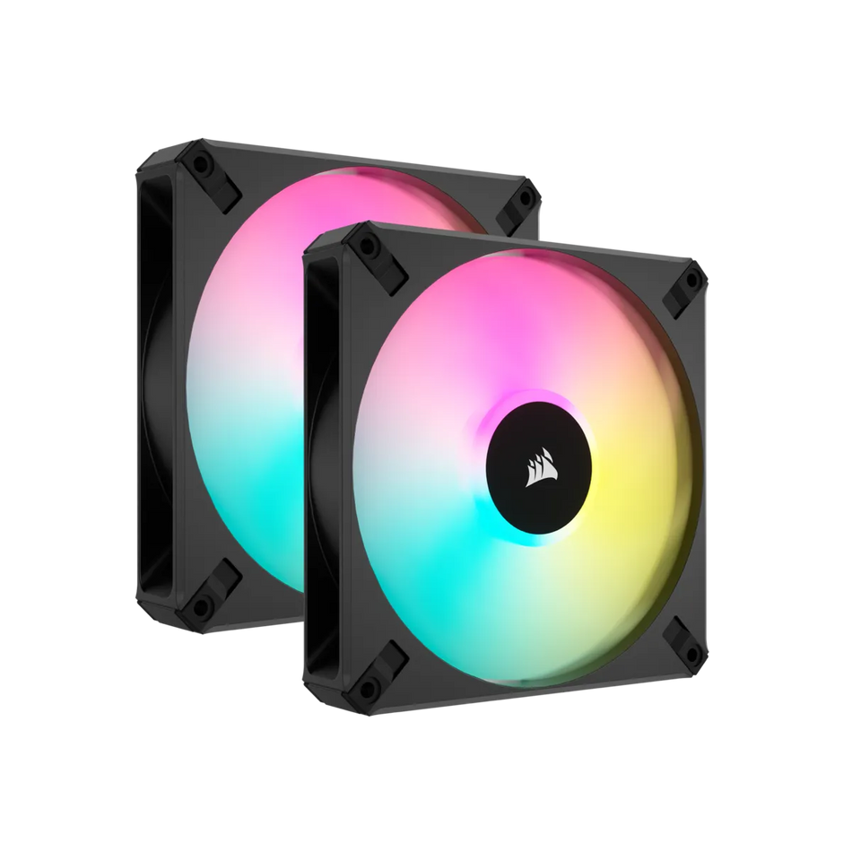Image 1 for Corsair iCUE AF140 RGB ELITE 140mm PWM Dual Fan Kit with Lighting Node CORE