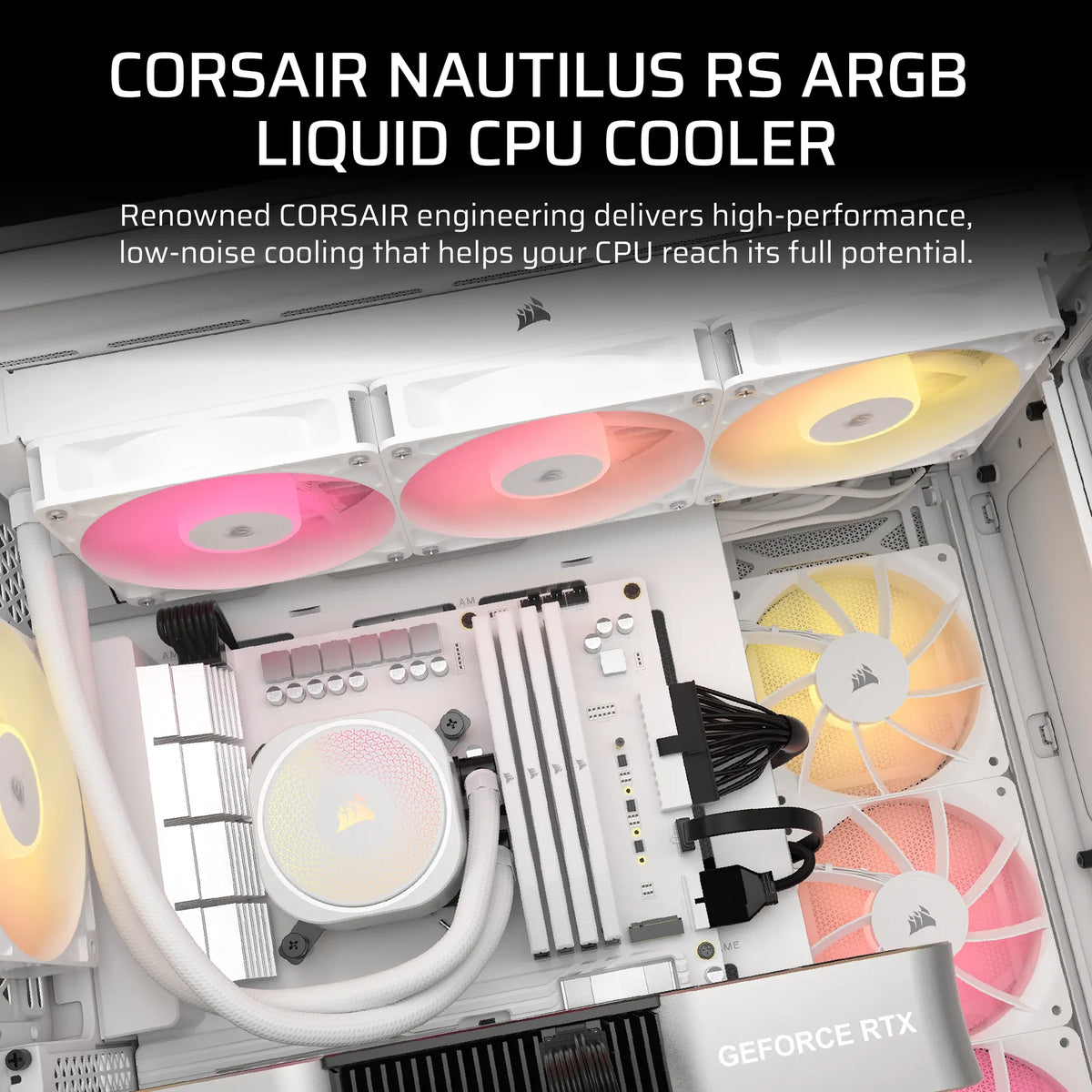 Image 1 for Corsair Nautilus 360 ARGB Liquid CPU Cooler - White