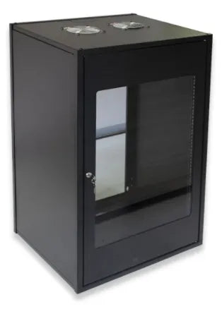 Image 1 for RCT 20U AP Pre-Coated Black Wall Mount Cabinet with 450mm Glass Door