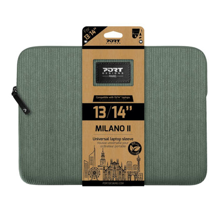 Image 1 for Port Designs Milano II Eco 13/14" Universal Laptop Sleeve - Sage Green