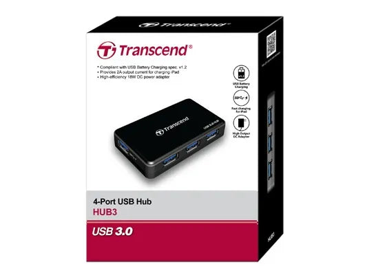 Image 2 for Transcend USB 3.0 4-Port Powered Hub