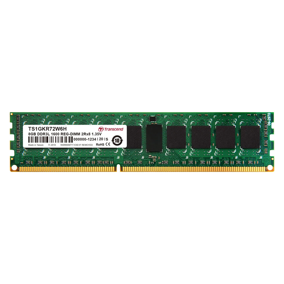 Image 1 for Transcend 8GB DDR3-1600 Low Voltage RAM