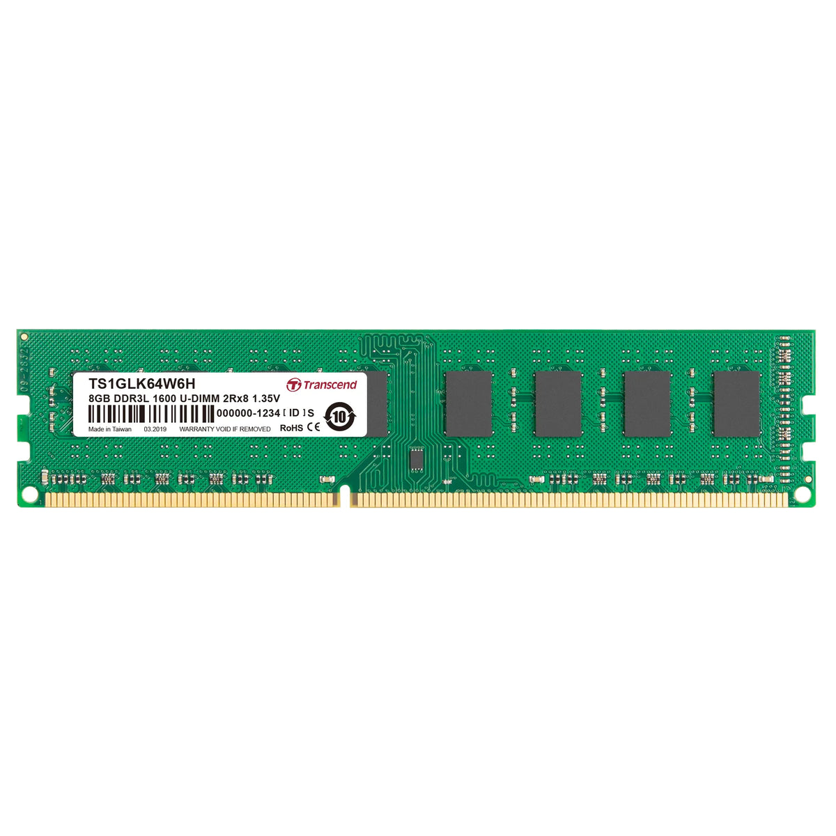Image 1 for Transcend 8GB DDR3L-1600 Desktop Memory