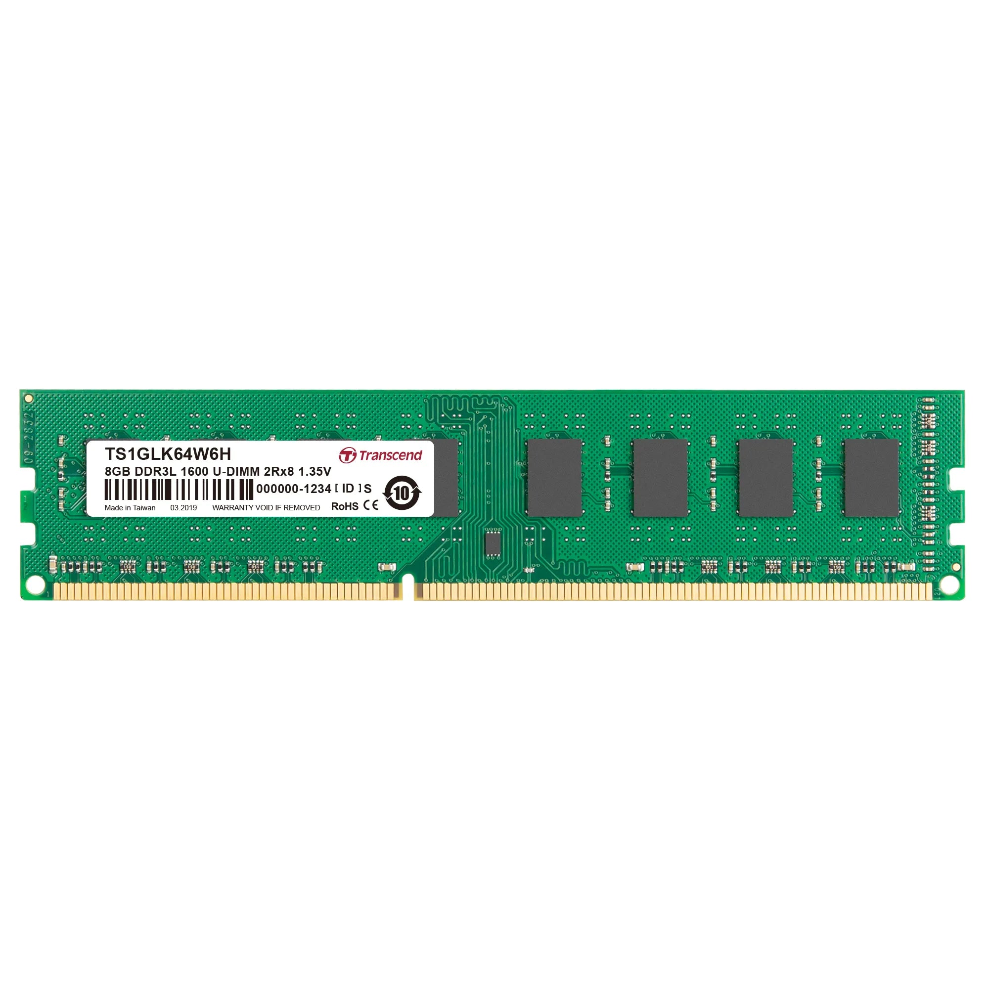 Image 1 for Transcend 8GB DDR3L-1600 Desktop Memory
