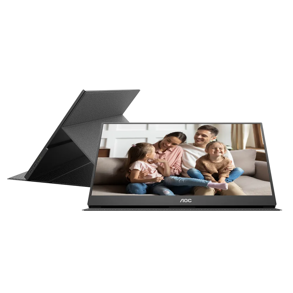 Image 6 for AOC 16T20 15.6-inch Portable IPS Monitor - FHD 1920x1080, 60Hz, USB-C Powered, Mini HDMI, 230nits, VESA Mount, Smart Cover
