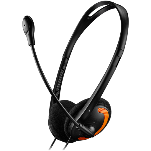 Image 1 for CANYON PC headset HS-01 PC Mic Flat 1.8m Black Orange