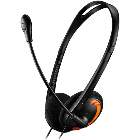Image 1 for CANYON PC headset HS-01 PC Mic Flat 1.8m Black Orange