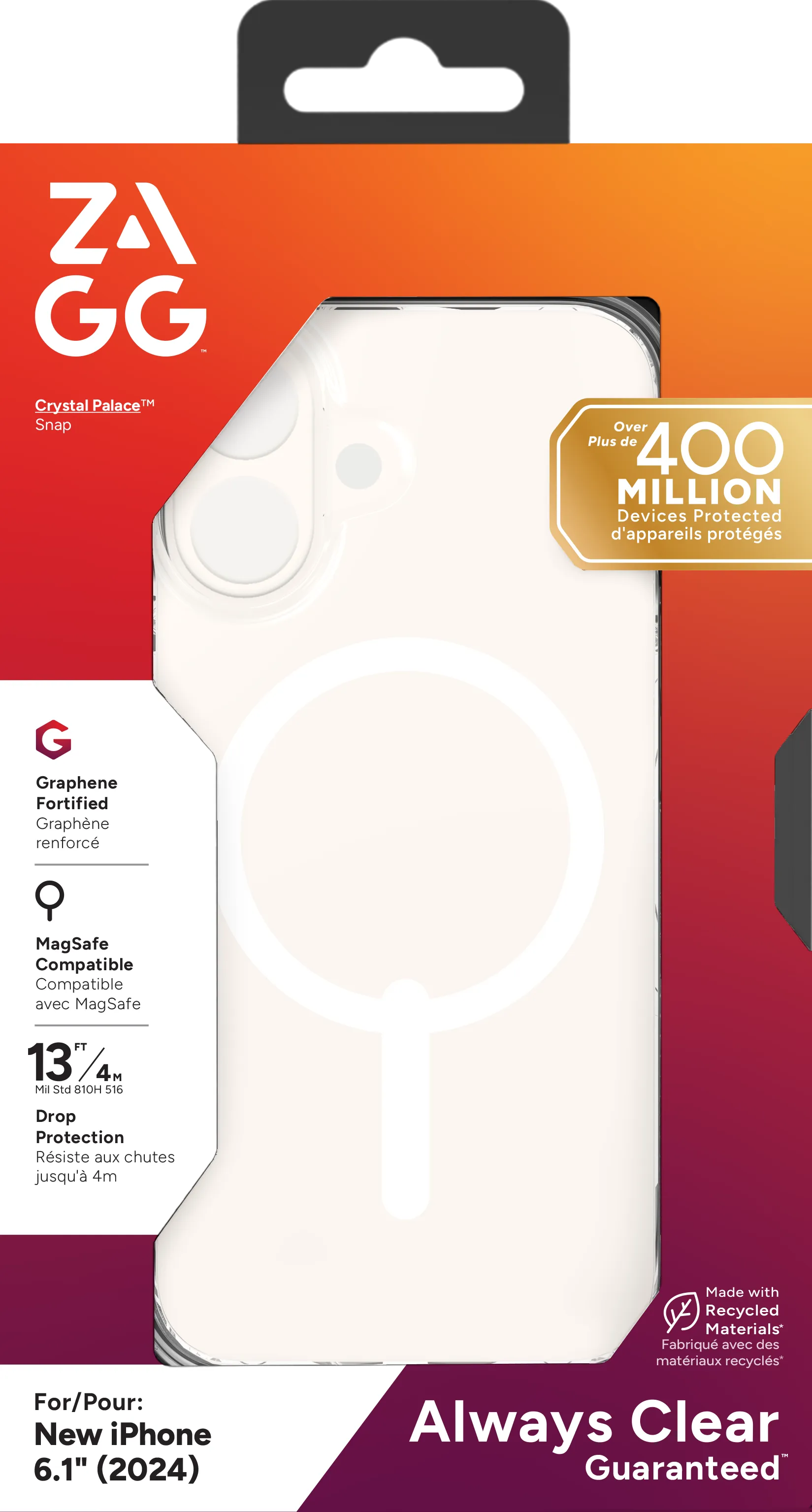 Image 1 for ZAGG Cases Crystal Palace Snap Apple iP16  Clear