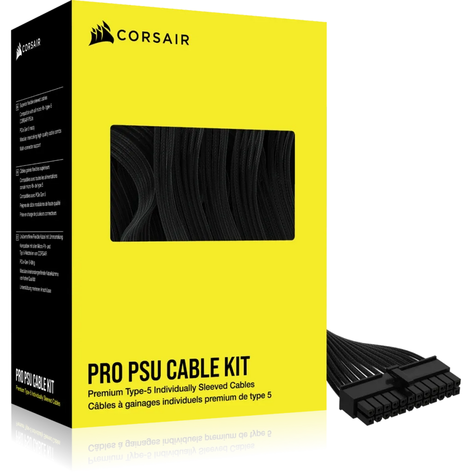 Image 2 for Corsair Premium Individually Sleeved DC Cable Pro Kit - Type 5 for Shift and SL PSUs - Black