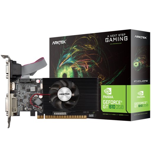 Image 1 for Arktek Nvidia GT610 2GB DDR3 64-bit HDMI / DVI / VGA Graphics Card