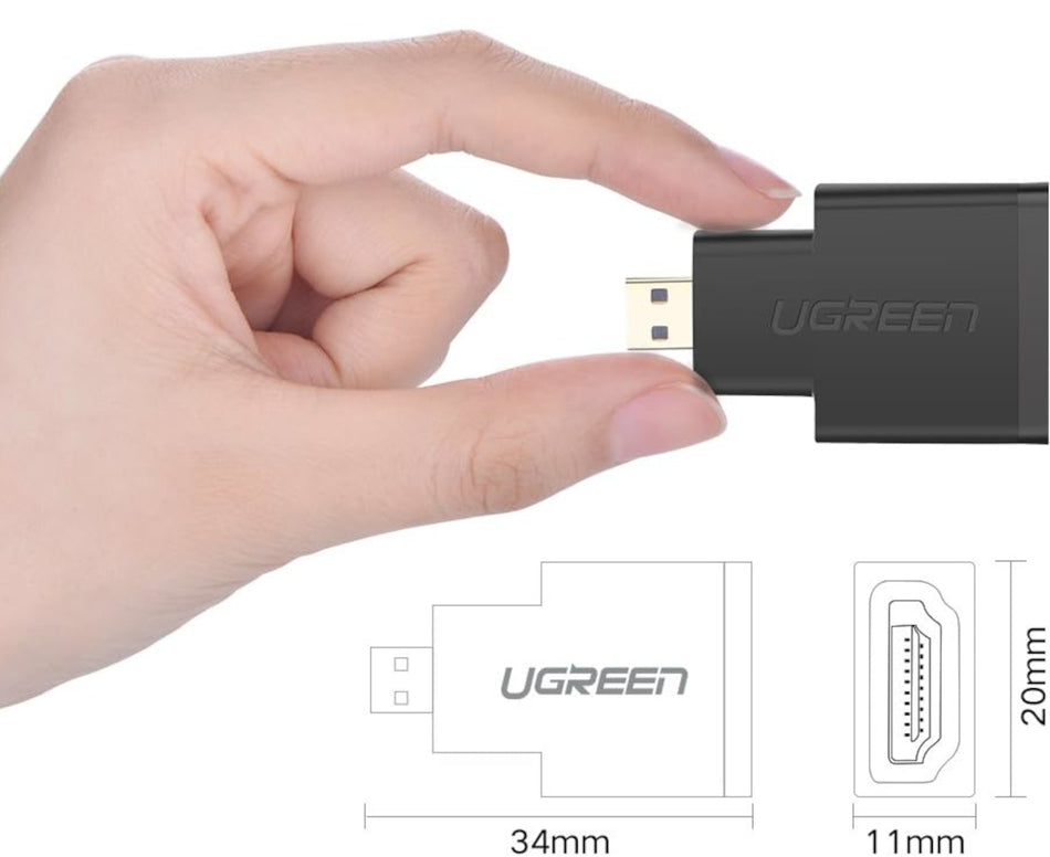Image 2 for UGREEN Micro HDMI Male to HDMI Female Adapter – Black