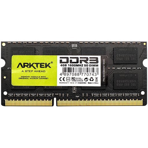 Image 1 for Arktek Memory 4GB DDR3 PC-1600 SO-DIMM RAM Module for Notebook