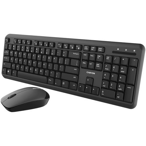 Image 1 for CANYON SET-W20 UK/US Keyboard+Mouse Velvet Wireless Black