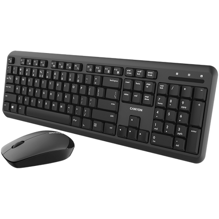 Image 1 for CANYON SET-W20 UK/US Keyboard+Mouse Velvet Wireless Black