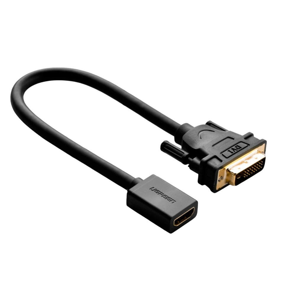 Image 1 for UGREEN DVI to HDMI Cable Adapter 15cm | Male to Female | 1080p Full HD – Black