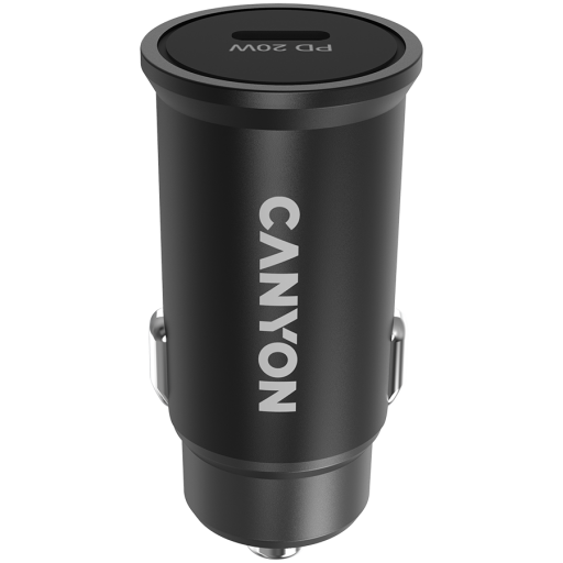 Image 1 for Canyon C-20, PD 20W Pocket size car charger, input: DC12V-24V, output: PD20W, support iPhone12 PD fast charging, Compliant with CE RoHs , Size: 50.6*23.4*23.4, 18g, Black