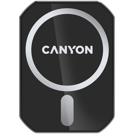 Image 1 for CANYON CH-15, Magnetic car holder and wireless charger, C-15-01, 15W，Input: USB-C: 5V/2A, 9V/3A;Output: 5W, 7.5W, 10W, 15W;83*60*8.15mm,0.147kg,black