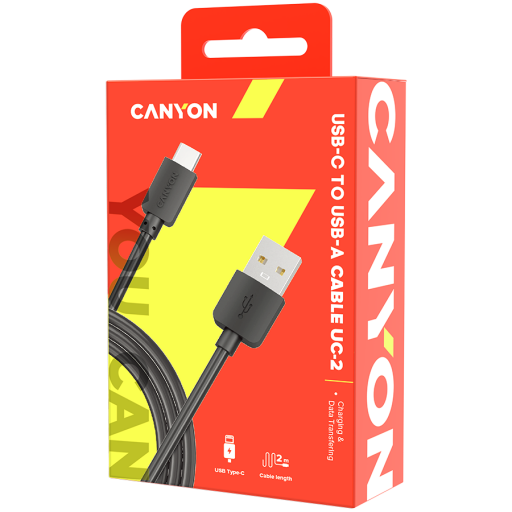 Image 1 for CANYON cable UC-2 USB-C 5W 2m Black