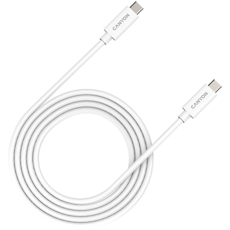Image 1 for CANYON UC-42, cable, U4-CC-5A2M-E, USB4 TYPE-C to TYPE-C cable assembly 20G 2m 5A 240W(ERP) with E-MARK, CE, ROHS, white