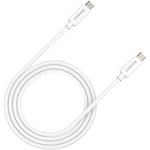 Image 1 for CANYON UC-44, cable, U4-CC-5A1M-E, USB4 TYPE-C to TYPE-C cable assembly 40G 1m 5A 240W(ERP) with E-MARK, CE, ROHS, white
