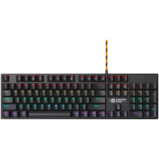 Image 1 for CANYON keyboard Deimos GK-4 Rainbow US Wired Black