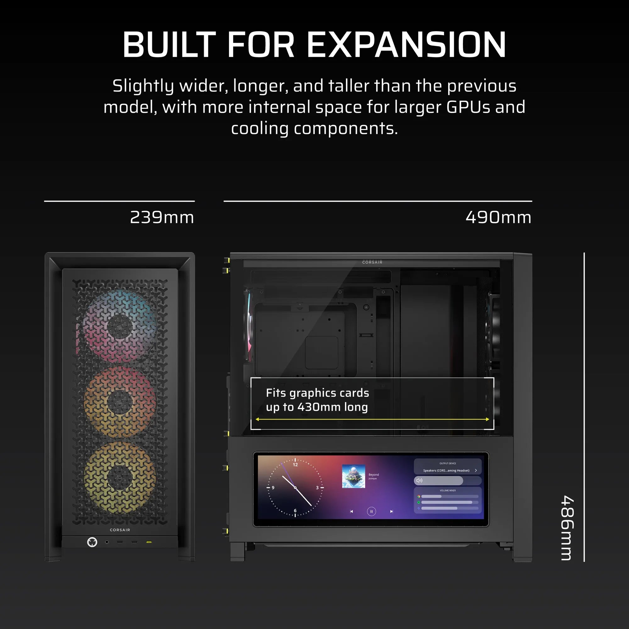 Image 3 for FRAME 4000D LCD RS ARGB Premium Mid-Tower PC Case