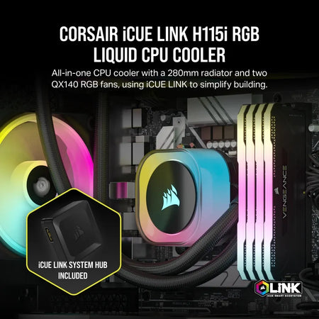 Image 4 for Corsair iCUE LINK H115i RGB Liquid CPU Cooler