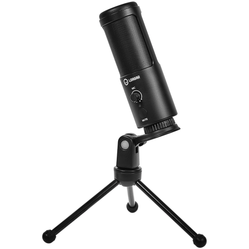 Image 1 for LORGAR Voicer 521, Gaming Microphone, Black, USB condenser mic with Volume Knob, 3.5MM headphonejack, mute button and led indicator, package including 1x F5 Microphone, 1 x 2M type-C USB Cable, 1 xTripod Stand
