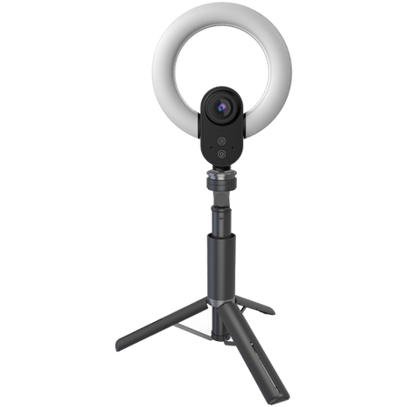 Image 1 for LORGAR Circulus 910, Streaming web camera, 5MP 2592X1944 max resolution, up to 60fps, 1/2.8", Sony STARVIS CMOS image sensor, full glass lens, 5.5'' built-in ring light (1700-14 000K), foldable tripod, auto focus, dual microphones with AI noise reduc