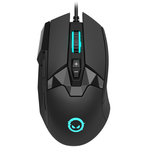 Image 1 for LORGAR Stricter 579, gaming mouse, 9 programmable buttons, Pixart PMW3336 sensor, DPI up to 12 000, 50 million clicks buttons lifespan, 2 switches, built-in display, 1.8m USB soft silicone cable, Matt UV coating with glossy parts and RGB lights with 