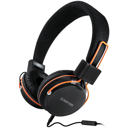 Image 1 for CANYON headset HP-2 Mic 1.2 m Black