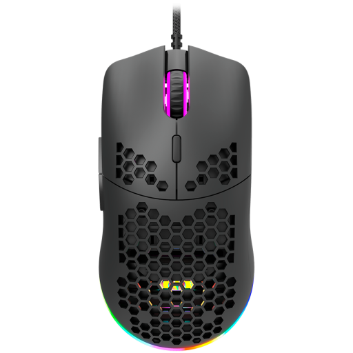 Image 1 for CANYON Puncher GM-11, Gaming Mouse with 7 programmable buttons, Pixart 3519 optical sensor, 4 levels of DPI and up to 4200, 5 million times key life, 1.65m Ultraweave cable, UPE feet and colorful RGB lights, Black, size:128.5x67x37.5mm, 105g