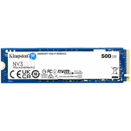 Image 1 for Kingston 500GB NV3 SSD M.2 2280 PCIe 4.0 NVMe, Read: 5,000/ Write: 3,000MB/s