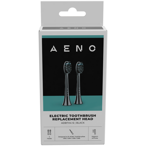 Image 1 for AENO Replacement toothbrush heads, Black, Dupont bristles, 2pcs in set (for ADB0004/ADB0006 and ADB0003/ADB0005)
