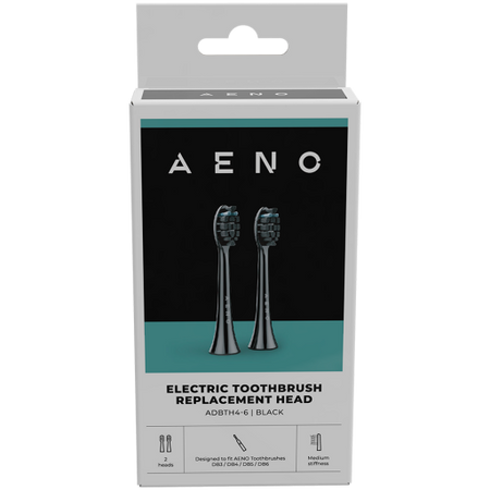 Image 1 for AENO Replacement toothbrush heads, Black, Dupont bristles, 2pcs in set (for ADB0004/ADB0006 and ADB0003/ADB0005)