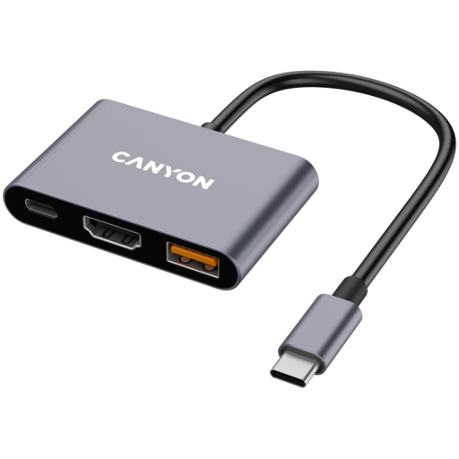 Image 1 for CANYON hub DS-4 3in1 USB-C Grey