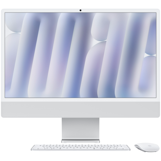 Image 1 for 24-inch iMac with Retina 4.5K display: Apple M4 chip with 8‑core CPU and 8‑core GPU, 16GB, 256GB SSD - Silver,Model A3247