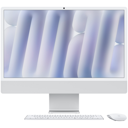 Image 1 for 24-inch iMac with Retina 4.5K display: Apple M4 chip with 8‑core CPU and 8‑core GPU, 16GB, 256GB SSD - Silver,Model A3247
