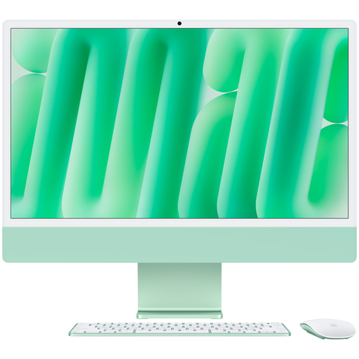 Image 1 for 24-inch iMac with Retina 4.5K display: Apple M4 chip with 10‑core CPU and 10‑core GPU, 16GB, 256GB SSD - Green,Model A3137